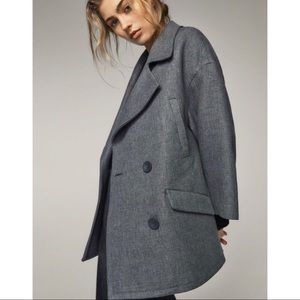MASSIMO DUTTI Pea Coat Gray size XS